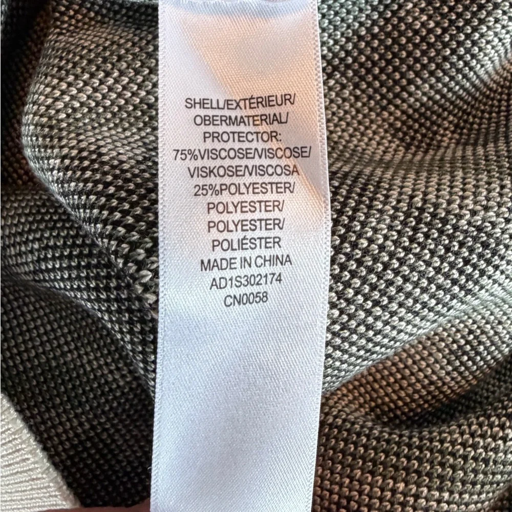 Adrianna Papell Cream Black Olive Floral Jacquard Sweater Crewneck Women L NEW - Picture 4 of 8